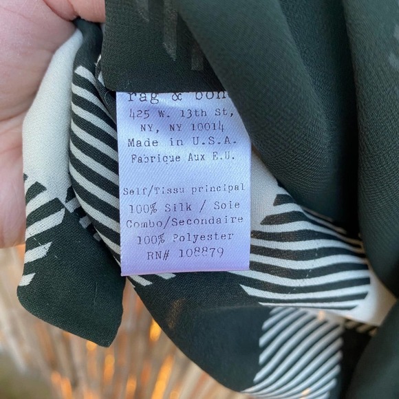 RAG & BONE Checkered Silk Blouse Tank sz Medium - Picture 6 of 14